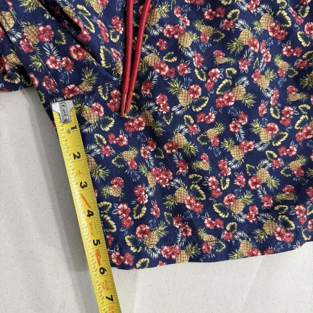 Rodd & Gunn Men’s XL Swim Trunks Navy Pineapple Floral Print Drawstring Shorts